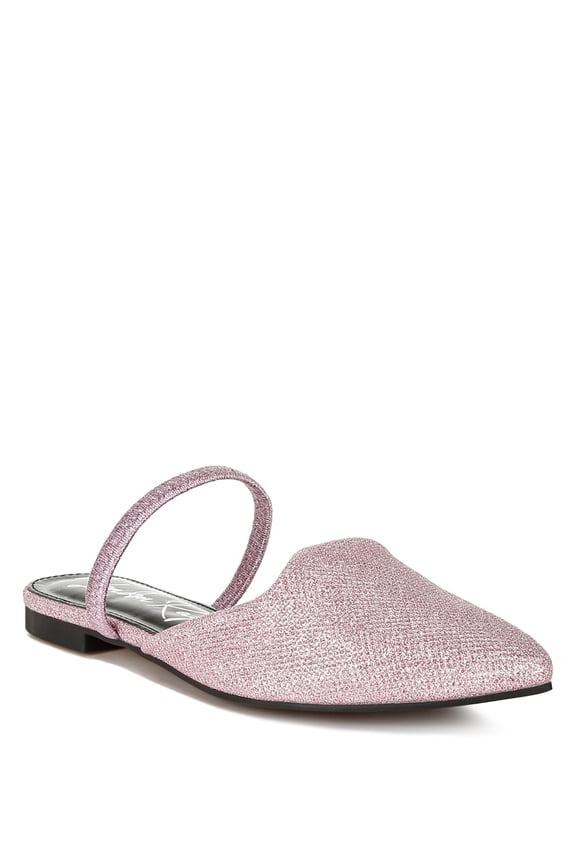 Twiggy Glitter Faux Leather Flat Mules