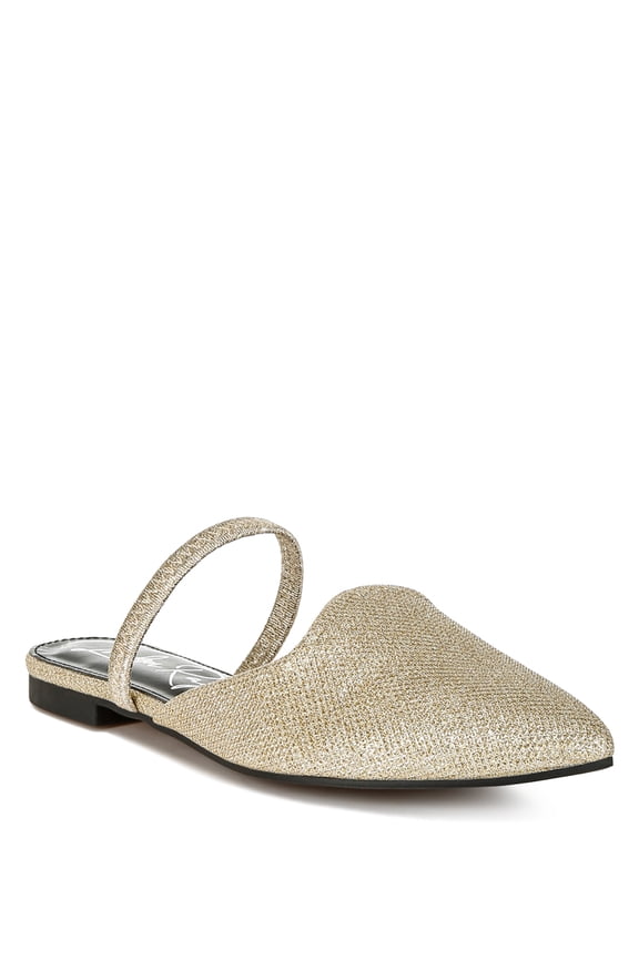 Twiggy Glitter Faux Leather Flat Mules