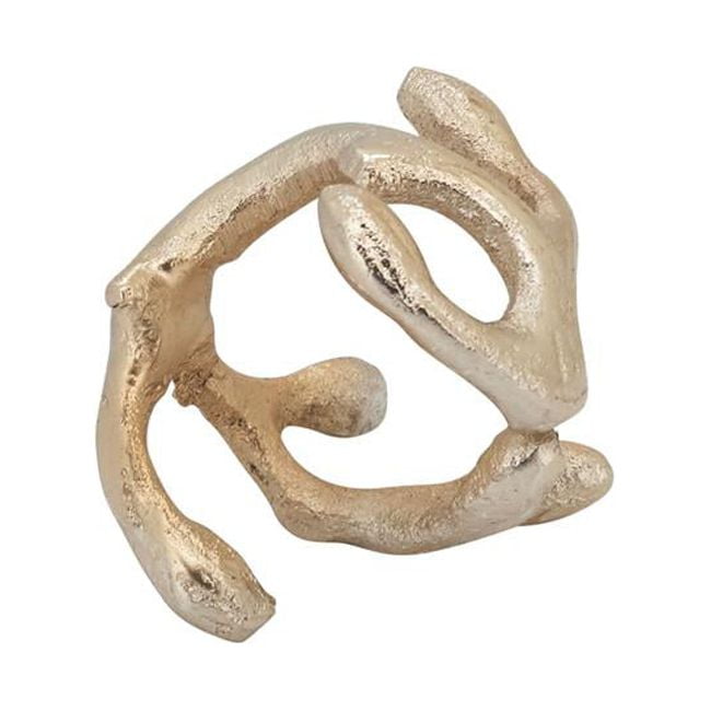 Gold Twigs Design Napkin Rings Set of 4