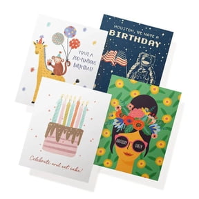 Twigs Paper Birthday Bash Cards, 12 Blank Note Cards with Envelopes