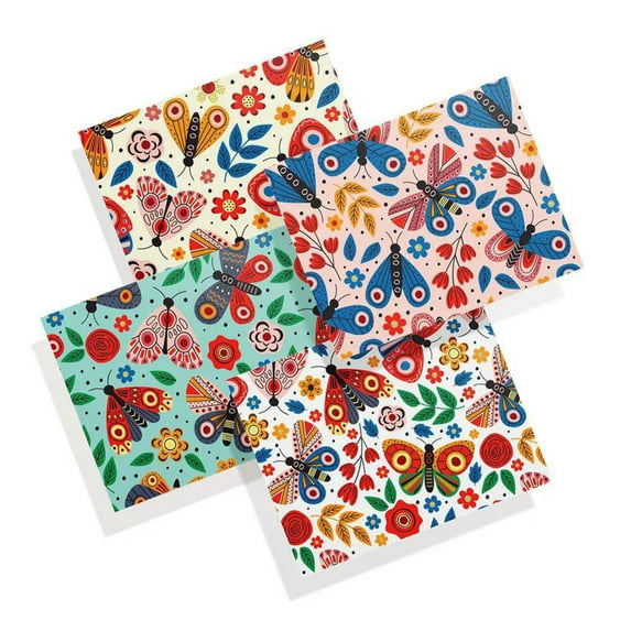 Twigs Paper - Cute Butterfly Assorted Note Card Set - 12 Greeting Cards For Any Occasion - (5.5 x 4.25 Inch) With Envelopes - 100% Eco Friendly Stationery - Made In USA