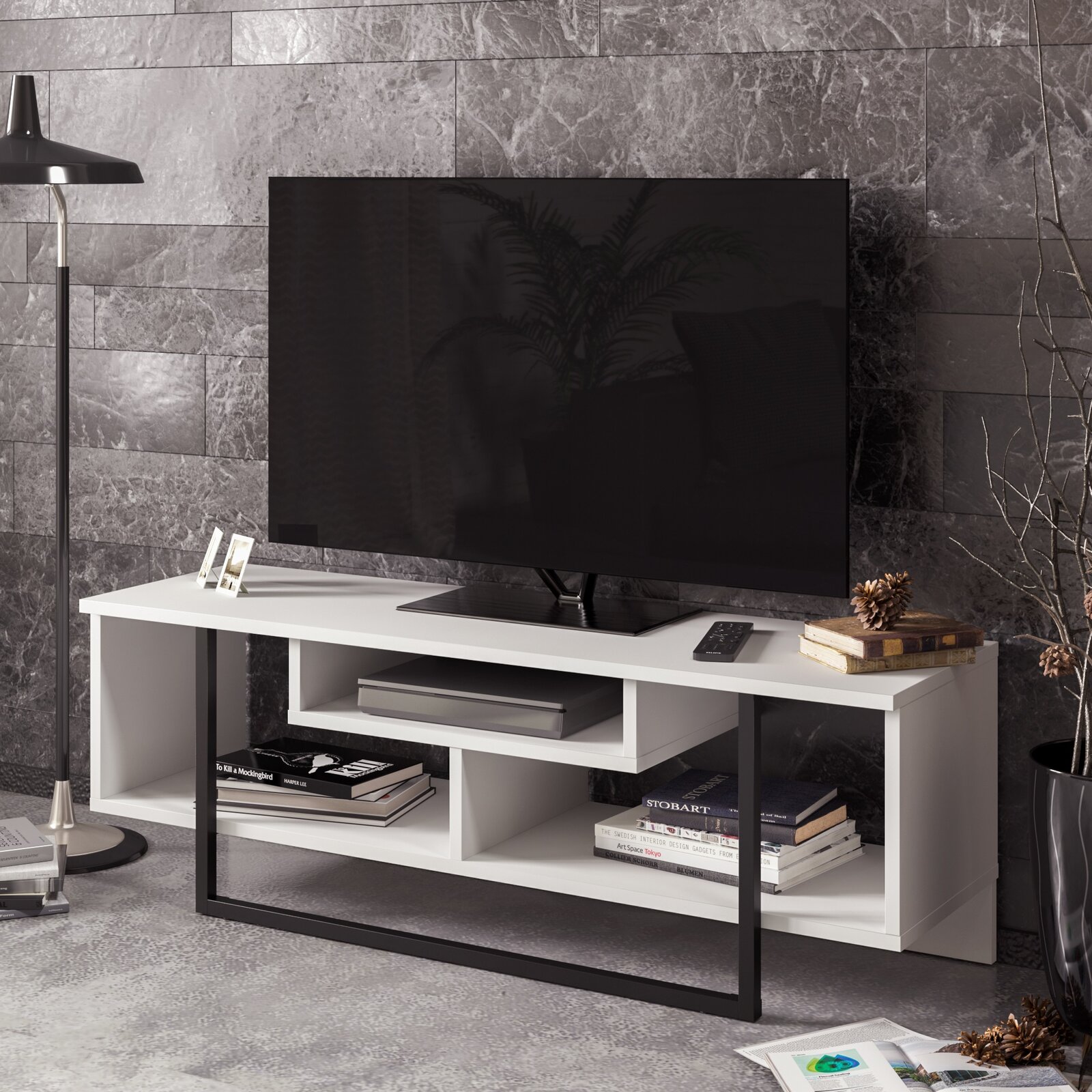 Twila TV Stand for TVs up to 55", Maximum TV Screen Size 55", Material Details