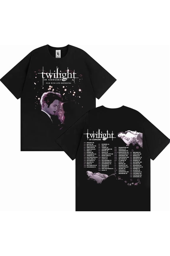 Twilight 2025 Concert Inspired Character Graphic T-Shirt - Unisex Soft Breathable Cotton Short Sleeve Gothic Romance Fantasy Summer