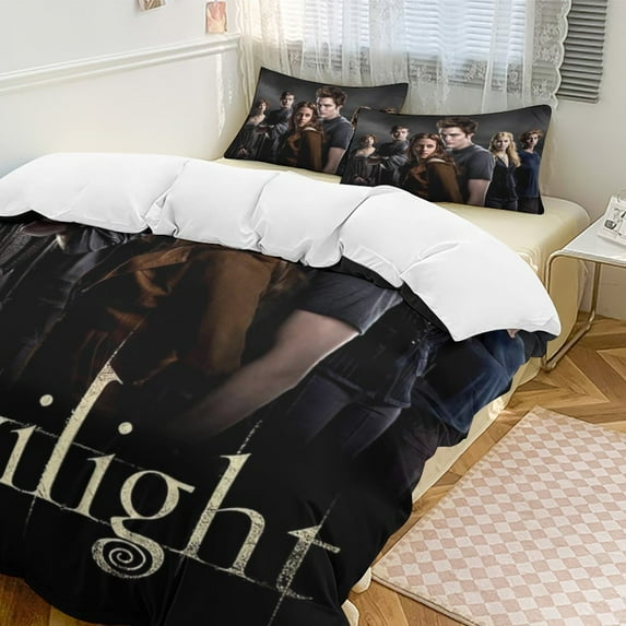 Twilight 3-Piece Bedding Set Soft Warm And Comfortable Soft Bed Set with 1 Duvet Cover And 2 Pillowcases for Bedroom