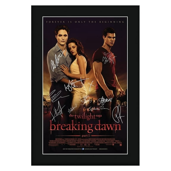 Twilight 4 Breaking Dawn Part 1 Kristen Stewart, Robert Pattinson Framed Gifts Printed Poster Signed Autograph Picture for Movie Memorabilia Fans