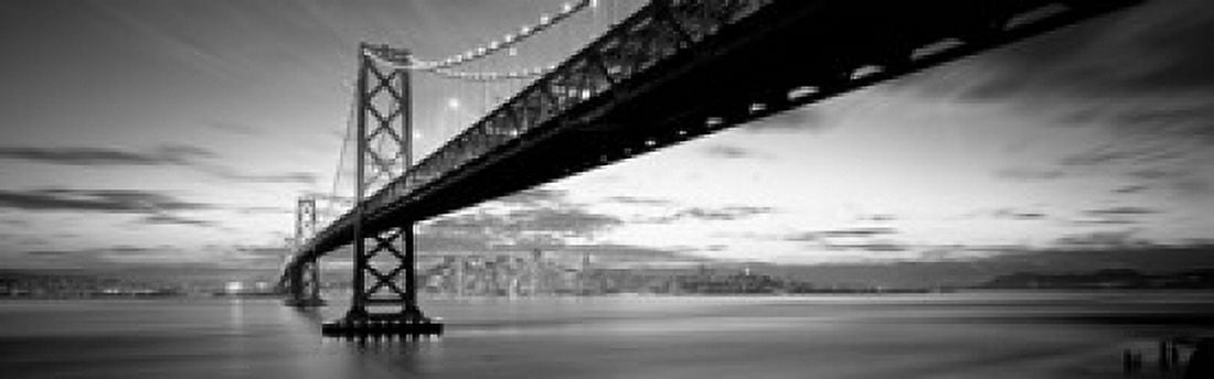 Twilight Bay Bridge San Francisco California USA Canvas Art - Panoramic Images (36 x 12)
