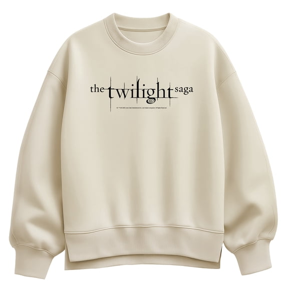 Twilight - Black Logo Oversized Fleece Crew Sweatshirt