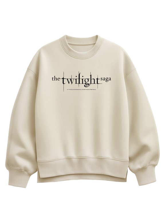 - Black Logo Women's Oversized Fleece Crew Sweatshirt