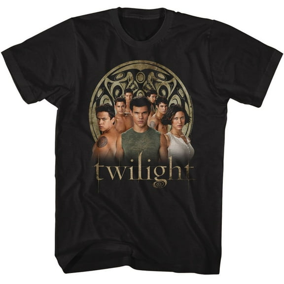 Twilight Wolf Pack Group Photo Black Adult T-Shirt 5Xl