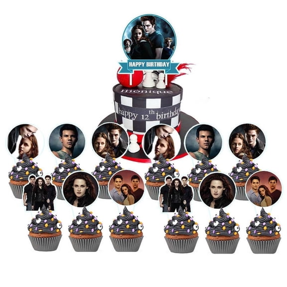 Twilight Cake Topper Cupcake Set Party Supplies Decoration Birthday Decor Kit