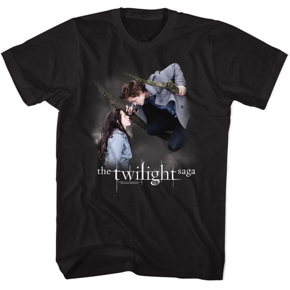 Twilight Cloudy Tree Gaze Black Adult S/S Tshirt M