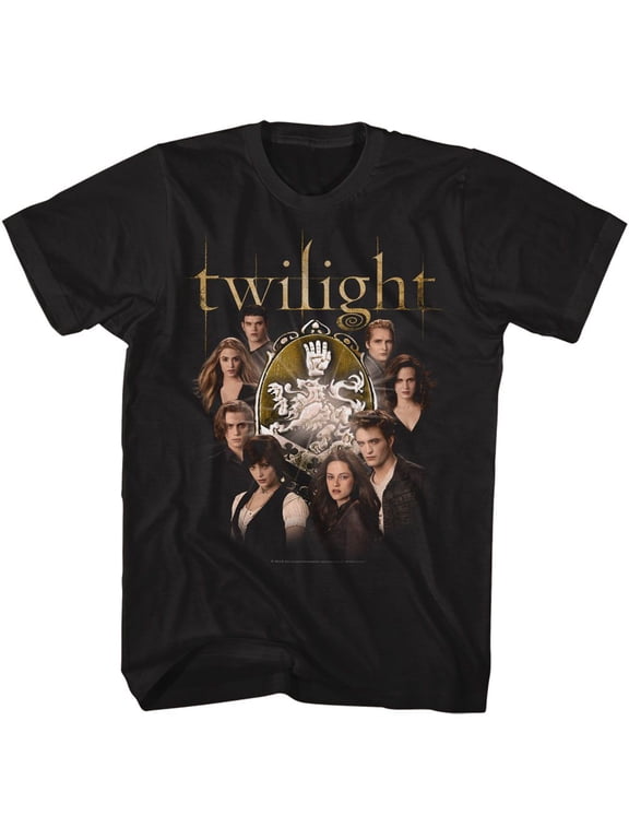 Twilight Cullen Family With Crest Black Adult T-Shirt Xl