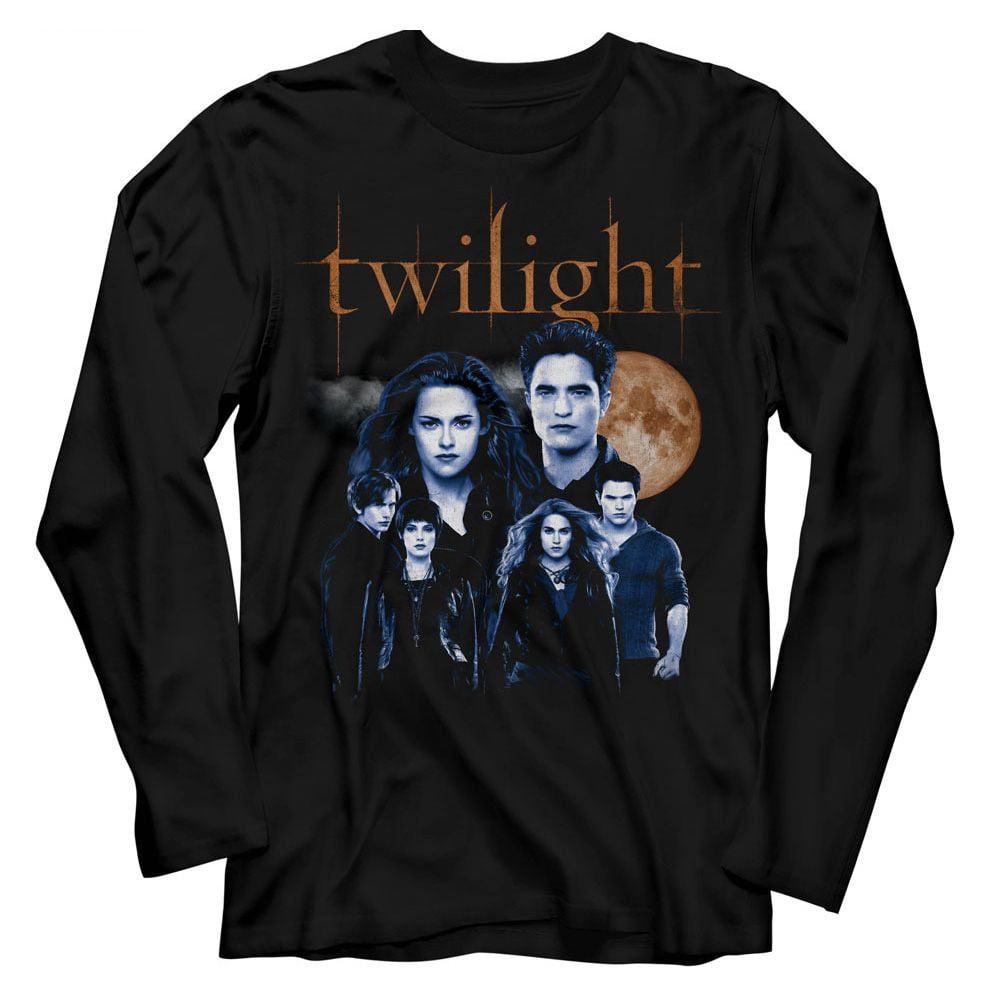 Twilight Cullen Family With Moon Black Adult Long Sleeve Shirt