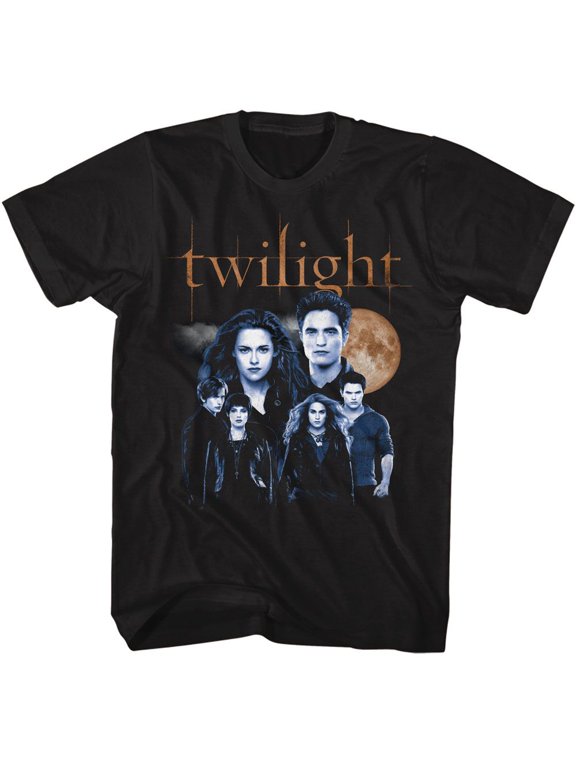 Twilight Cullen Family With Moon Black Adult T-Shirt Xl