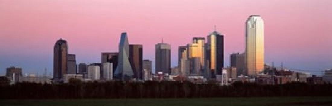 Twilight Dallas Texas USA Canvas Art - Panoramic Images (18 x 6)