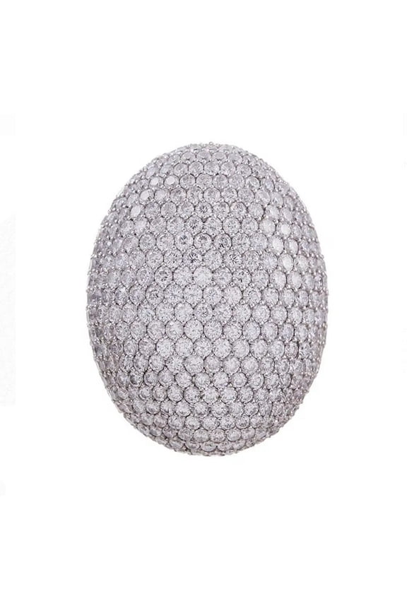 Twilight Dome Ring, Micro Pave Set Diamond Ring, Women's Cocktail Diamond Engagement Ring, Partywear Diamond Ring, 925 Sterling Silver, 2.5 Ct Simulated Diamond, Bulky Ring