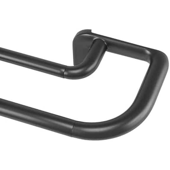 Twilight Double Curtain Rod Set – Wrap Around Design Ideal for Blackout or Room Darkening Panels, 30 to 84 Inches, Black