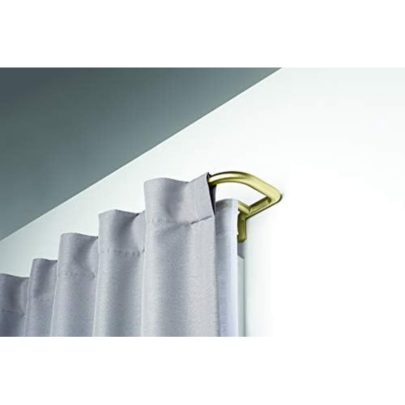 Twilight Double Curtain Rod Set – Wrap Around Design Ideal for Blackout or Room Darkening Panels, 88 to 144 Inches, Gold
