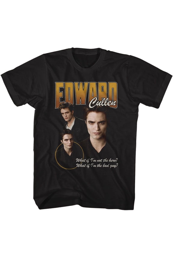 Twilight Edward 3 Character Pose Black Adult T-Shirt