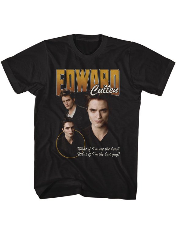 Twilight Edward 3 Character Pose Black Adult T-Shirt Xlt