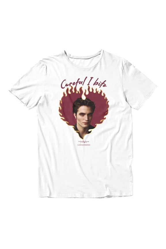 Edward Heart Careful Bite Men's T Shirt (White, S-XXXL)