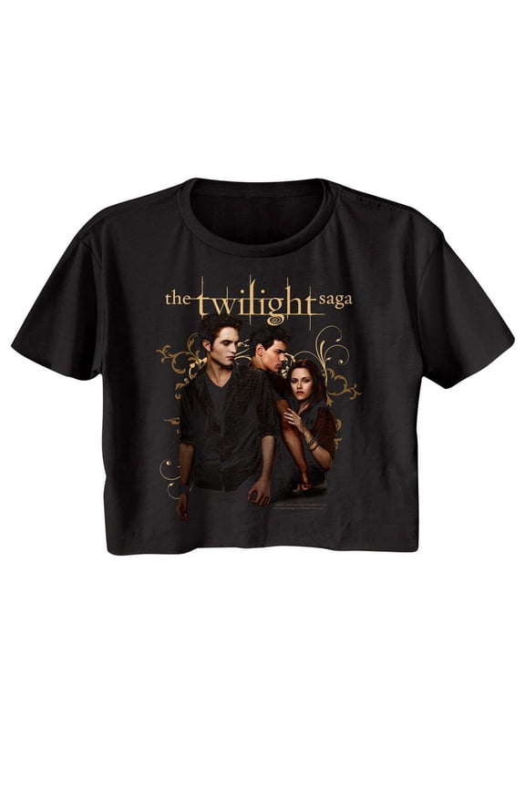 Twilight Edward Jacob Bella Black Women's Festival Crop T-Shirt