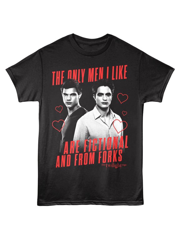 Twilight Fictional and from Forks Men's T Shirt (Black, AdultS)