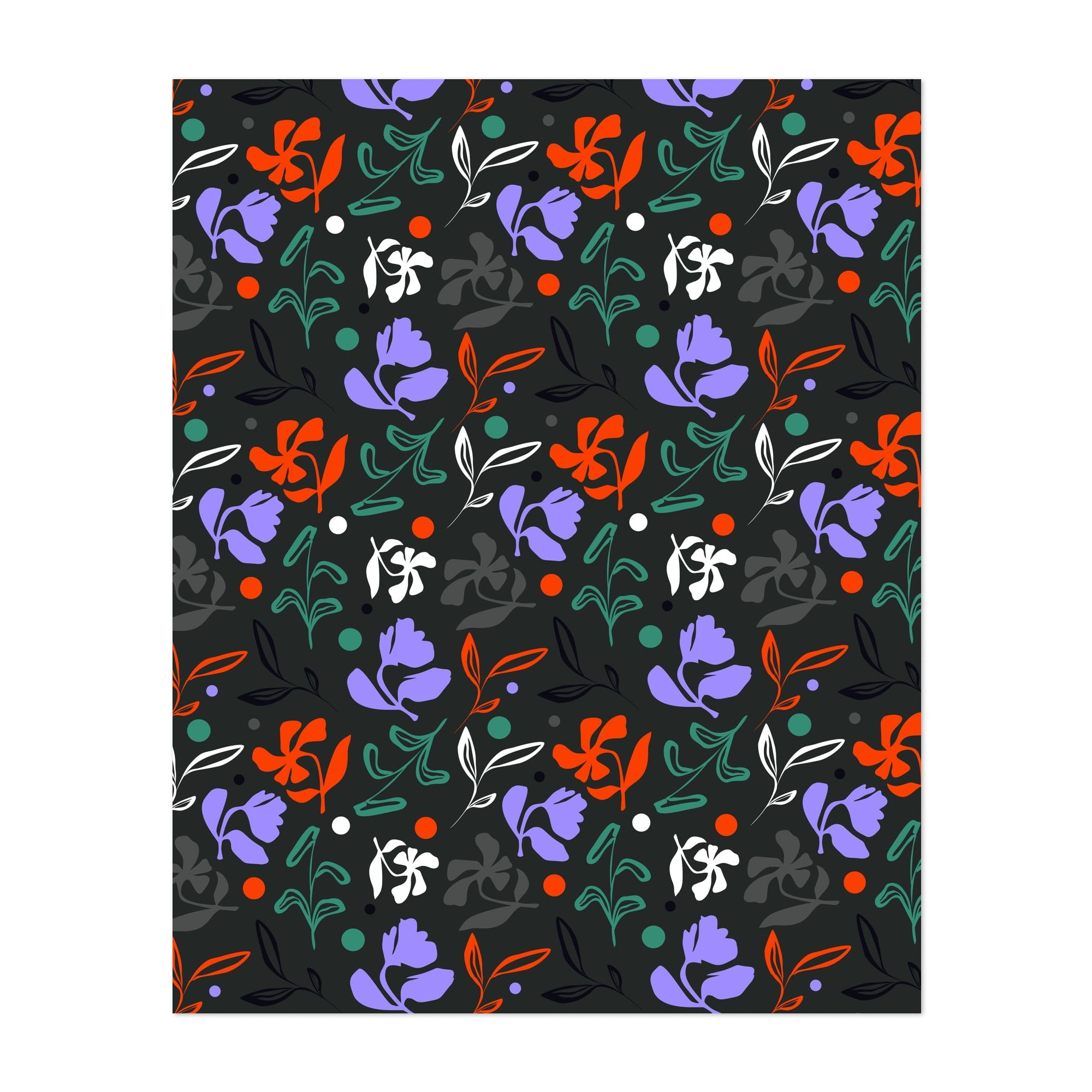 Twilight Flora - India Illustration Floral Pattern Modern Art Abstract ...