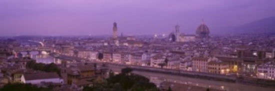 Twilight Florence Italy Canvas Art - Panoramic Images (36 x 12)