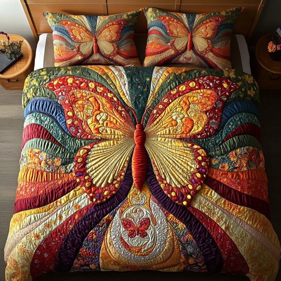 Twilight Flutter 3-Piece Quilted Bedding Set BTO1310530