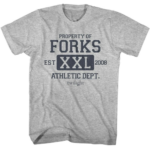 Twilight Forks Athletic Dept Gray Heather Adult T-Shirt 5Xl