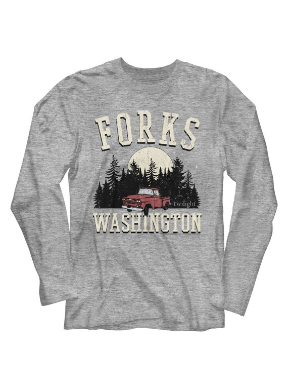 Twilight Forks Truck Gray Heather Adult Long Sleeve T-Shirt