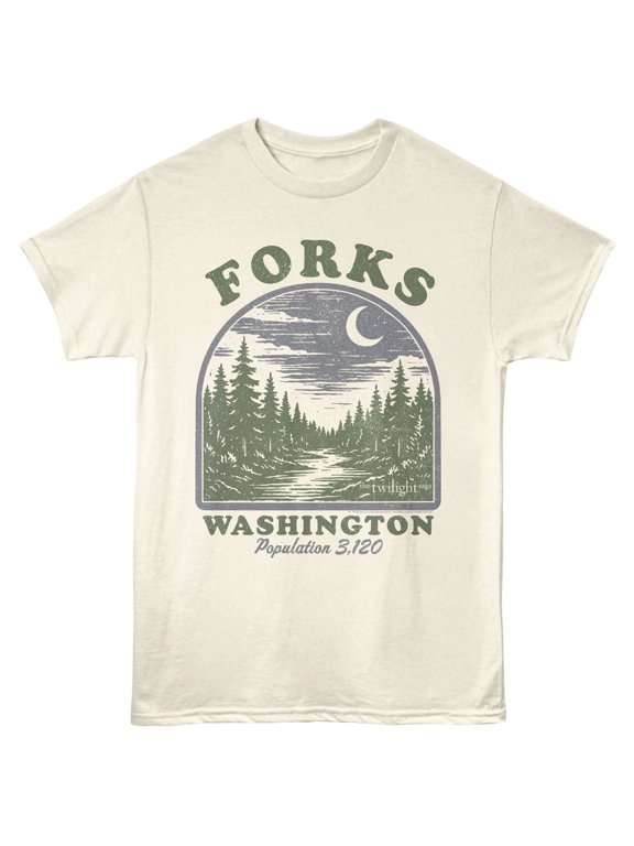 Twilight Forks Washington Men's T Shirt (Ivory, AdultS)