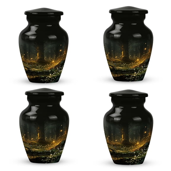 Twilight Glow In The Mystical Forest Urns For Ashes Adult Female - Keepsake Urns For Human Ashes Set Of 4 - Keepsake For Human Ashes - Urns For Adult Male (Size-3inch,4Pcs)