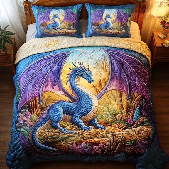 Twilight Guardian 3-Piece Quilted Bedding Set BTO1310597