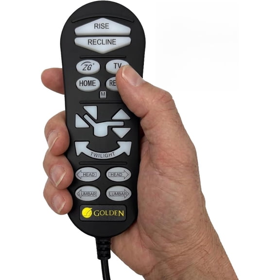 ZK3100-C5M - OEM Golden Remote Hand Control for 5 Zone Lift Chair Recliners 16-Button 5-Pin Remote Fits Twilight Rhea PR447, PR449, PR515, Cloud PR519, Cloud+ PR525, PR527, EZ Sleeper PR761, PR764