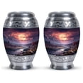 thumbnail image 1 of Twilight Harmony In Crimson Valley - Urn For Human Ashes Adult Male - Tranquil Eternity Urn - Smooth And Calming Design For Adult Rest - Peaceful Goodbye - 3 Inch, Set Of 2, 1 of 5