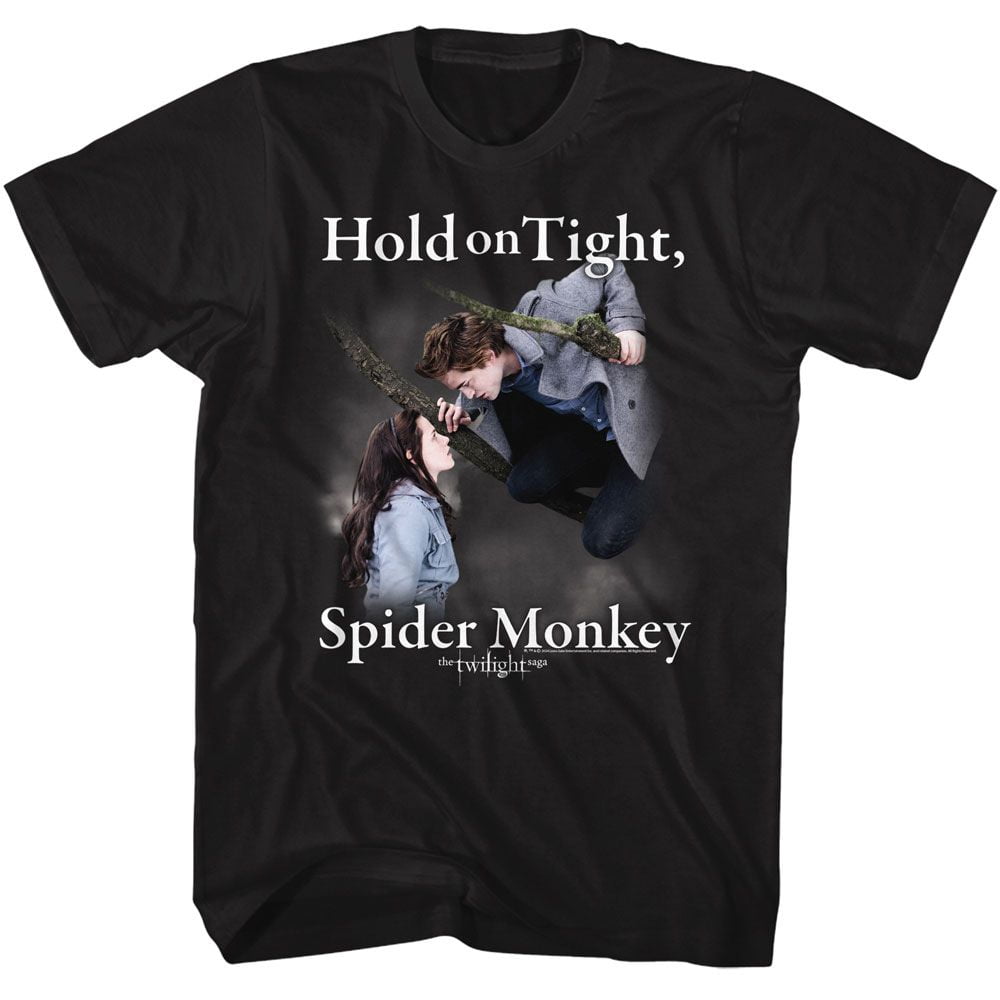 Twilight Hold On Spider Monkey Black Adult T-Shirt - Walmart.com