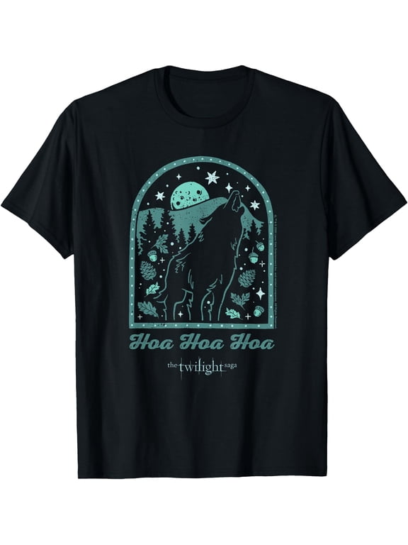Twilight Howling Wolf Illustration Hoa Hoa Hoa Season Movie T-Shirt