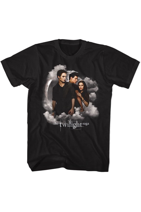 Twilight Jacob Bella Edward Clouds Black Adult T-Shirt 2Xlt