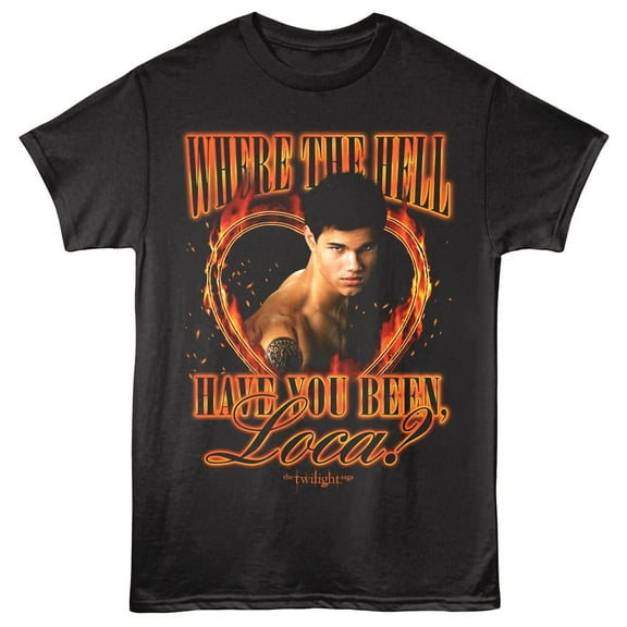 Twilight Jacob Flaming Loca Men's T Shirt (Black, AdultS)