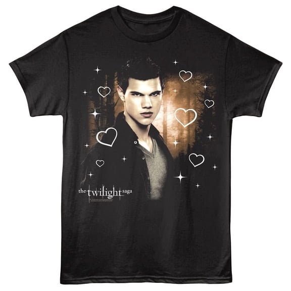 Twilight Jacob Loves Forest Men's T Shirt (Black, Adult2XL)