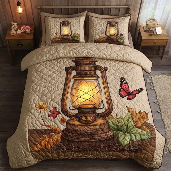 Twilight Lantern 3-Piece Quilted Bedding Set BTO1310579