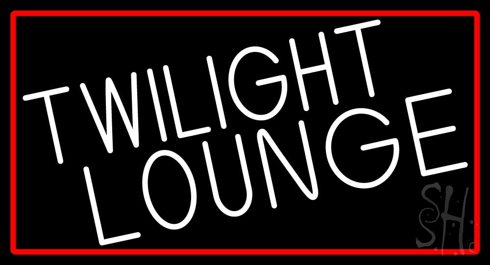 Twilight Lounge With Red Border LED Neon Sign 20 x 37 - inches, Clear ...