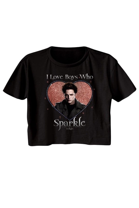 Twilight Love The Sparkle Black Women's Cali Crop T-Shirt