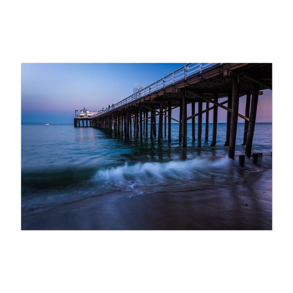 Twilight Malibu Pier - Los Angeles California Photography Unframed Wall Art Print 5 x 7 inches