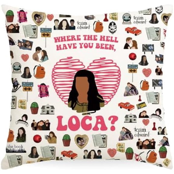 Twilight Merch Twilight Pillow Covers Edward Bella Pillow Case Throw Pillow Covers Decorative Pillowcase Cushion Cover with Car Couch Sofa Chair Bed Living Room 18x18 Inch