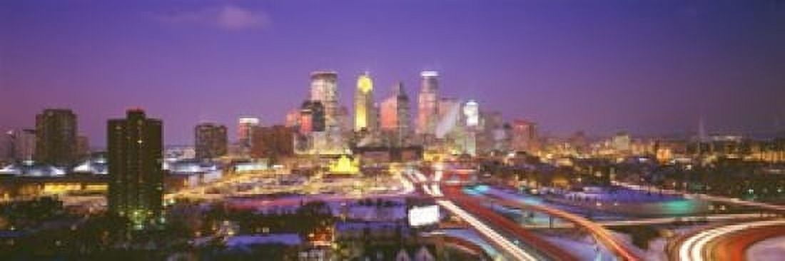 Twilight Minneapolis MN USA Canvas Art - Panoramic Images (18 x 6)