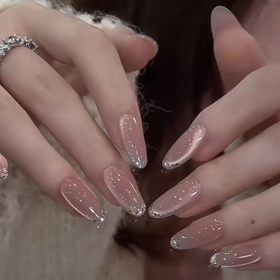 [Twilight] Purely hand-worn nail gold cat's eye fingertip sequins show whitening, wearing pure hand-made nail patch