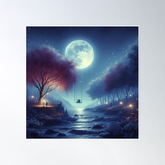 Twilight Reverie Poster Wall Art, Modern Wall Decor, 30x30 UNFRAMED
